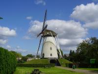 The beautiful white mill The Hope in Elden, close to Arnhem, The Netherlands.